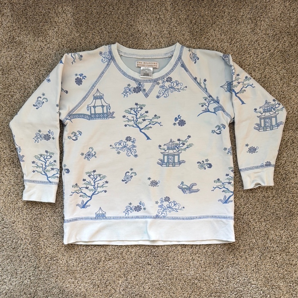 Beaufort Bonnet Size 6 Blue Printed Girls Sweatshirt
